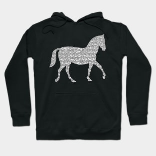 Horse - geometric pattern - black and white. Hoodie